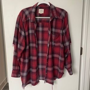 American Eagle Oversized, Ripped Flannel